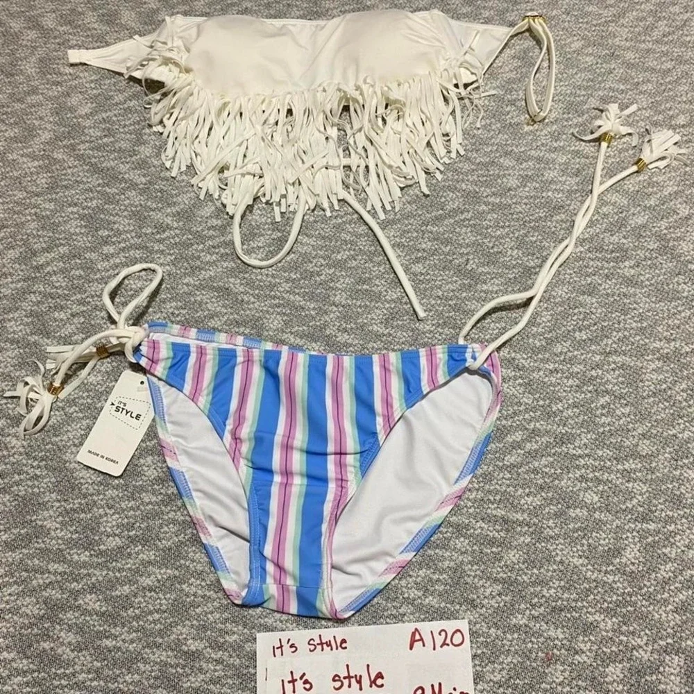 Coloured‎ bikini set top/bottoms Made in Korea 9M=girl 8-8 years old. SKU-A120